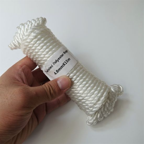 4.8mm 15m 3strand poliester braided tali