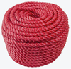 Red 3-Strands Twisted Polypropylene Monofilament Rope dengan kedua-dua akhir dataran
